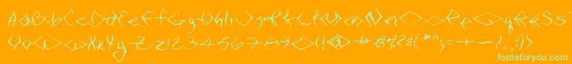 VtcSeejobendRegular Font – Green Fonts on Orange Background