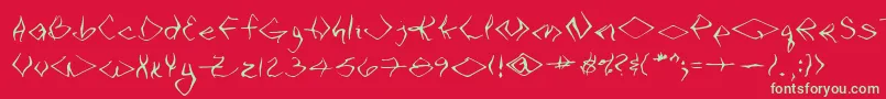 VtcSeejobendRegular Font – Green Fonts on Red Background