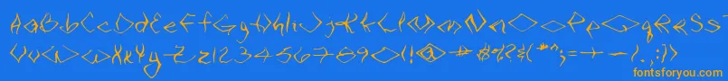 Шрифт VtcSeejobendRegular – оранжевые шрифты на синем фоне