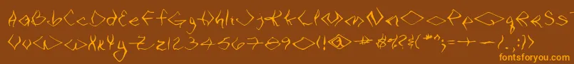 VtcSeejobendRegular Font – Orange Fonts on Brown Background