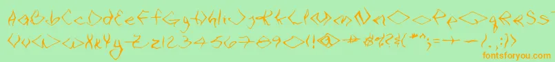 VtcSeejobendRegular Font – Orange Fonts on Green Background