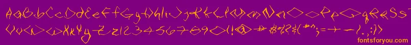 VtcSeejobendRegular Font – Orange Fonts on Purple Background
