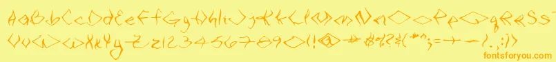 VtcSeejobendRegular Font – Orange Fonts on Yellow Background