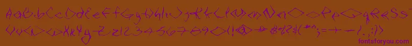VtcSeejobendRegular-Schriftart – Violette Schriften auf braunem Hintergrund
