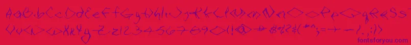 VtcSeejobendRegular Font – Purple Fonts on Red Background