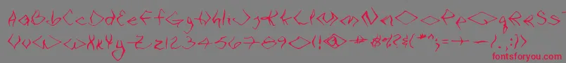 VtcSeejobendRegular Font – Red Fonts on Gray Background