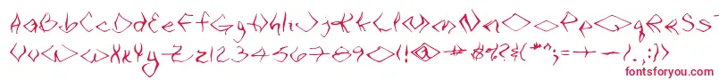 フォントVtcSeejobendRegular – 白い背景に赤い文字