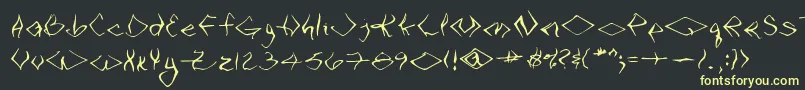 VtcSeejobendRegular Font – Yellow Fonts on Black Background