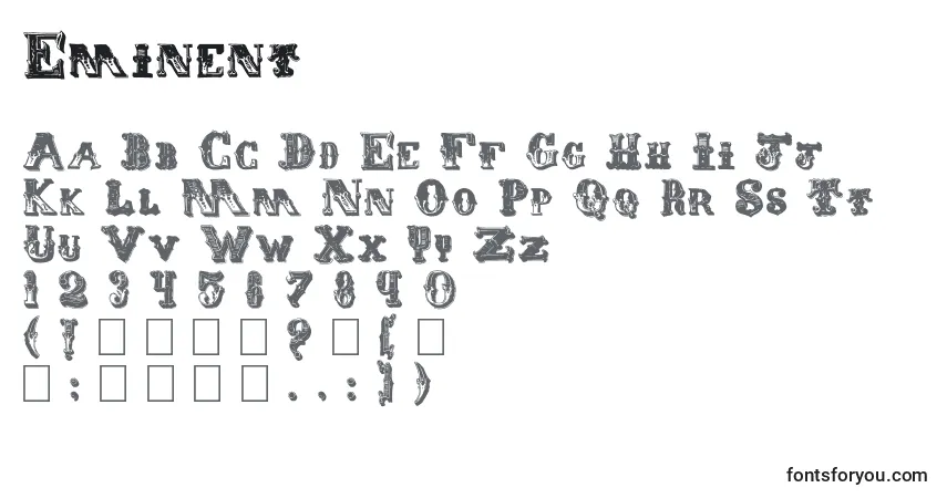 Czcionka Eminent – alfabet, cyfry, specjalne znaki