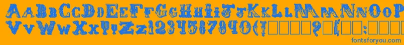 Eminent Font – Blue Fonts on Orange Background