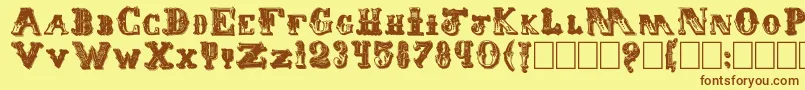 Eminent Font – Brown Fonts on Yellow Background