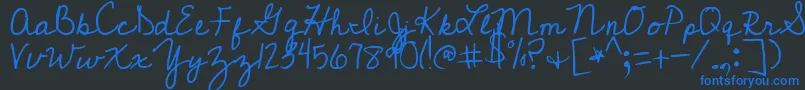 CedarvillePnkfun1Cursive Font – Blue Fonts on Black Background