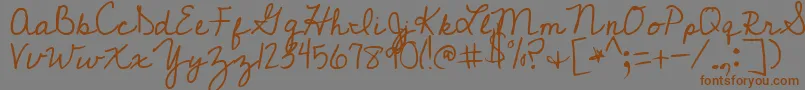 CedarvillePnkfun1Cursive Font – Brown Fonts on Gray Background