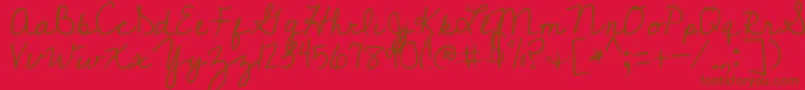 CedarvillePnkfun1Cursive Font – Brown Fonts on Red Background