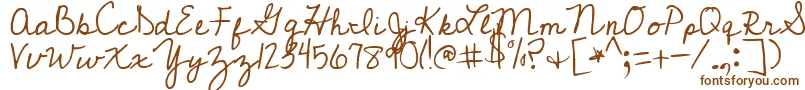 Czcionka CedarvillePnkfun1Cursive – brązowe czcionki na białym tle