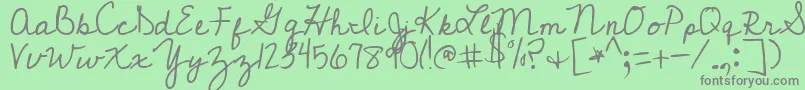 Czcionka CedarvillePnkfun1Cursive – szare czcionki na zielonym tle