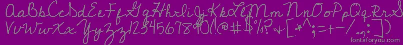 Czcionka CedarvillePnkfun1Cursive – szare czcionki na fioletowym tle