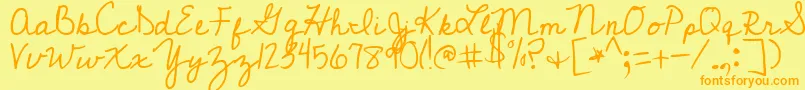 CedarvillePnkfun1Cursive Font – Orange Fonts on Yellow Background