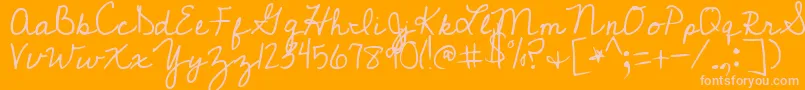 CedarvillePnkfun1Cursive Font – Pink Fonts on Orange Background