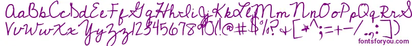 Czcionka CedarvillePnkfun1Cursive – fioletowe czcionki