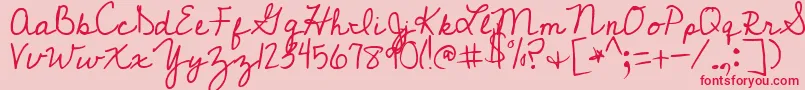 フォントCedarvillePnkfun1Cursive – ピンクの背景に赤い文字