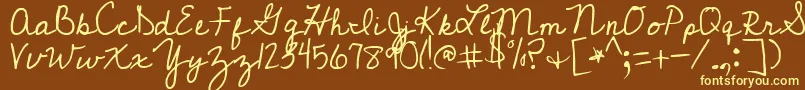 CedarvillePnkfun1Cursive Font – Yellow Fonts on Brown Background