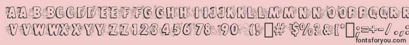 Fonte FlintstonesBt – fontes pretas em um fundo rosa