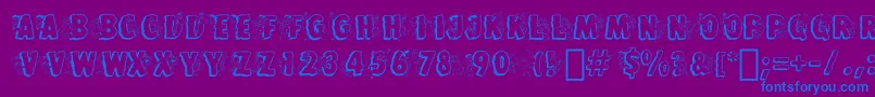 FlintstonesBt-Schriftart – Blaue Schriften auf violettem Hintergrund