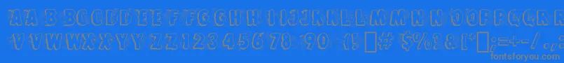 FlintstonesBt-Schriftart – Graue Schriften auf blauem Hintergrund