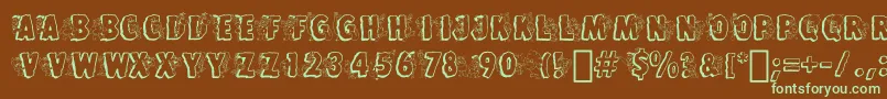 FlintstonesBt Font – Green Fonts on Brown Background