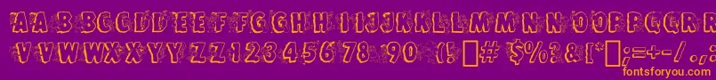 FlintstonesBt Font – Orange Fonts on Purple Background