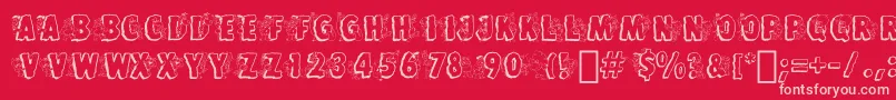 FlintstonesBt Font – Pink Fonts on Red Background