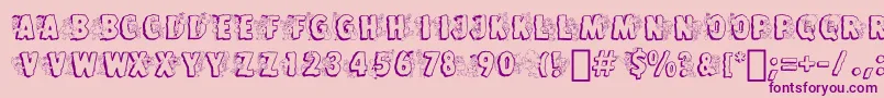 FlintstonesBt Font – Purple Fonts on Pink Background