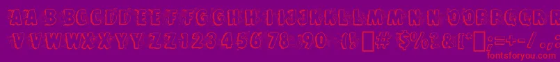 FlintstonesBt Font – Red Fonts on Purple Background