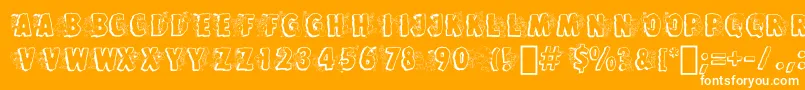 FlintstonesBt Font – White Fonts on Orange Background