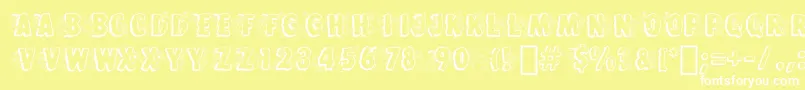 FlintstonesBt Font – White Fonts on Yellow Background