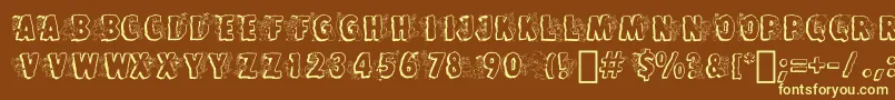 FlintstonesBt Font – Yellow Fonts on Brown Background