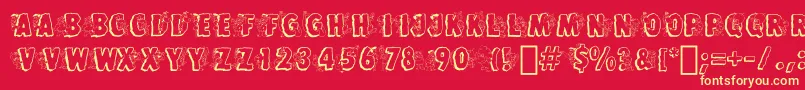 FlintstonesBt Font – Yellow Fonts on Red Background