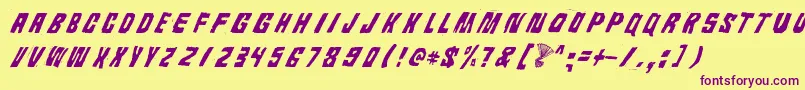 AndroidiPisa Font – Purple Fonts on Yellow Background