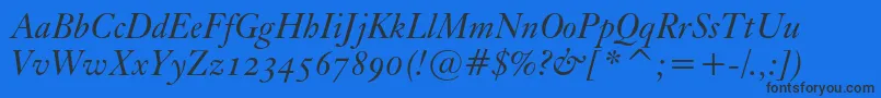 KisoscbtItalic Font – Black Fonts on Blue Background