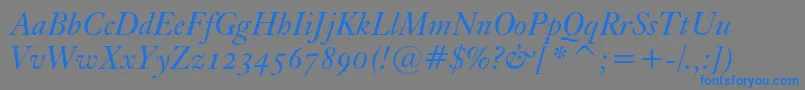 KisoscbtItalic Font – Blue Fonts on Gray Background