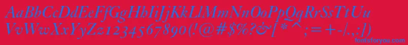 KisoscbtItalic Font – Blue Fonts on Red Background