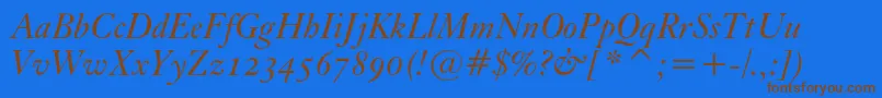 KisoscbtItalic Font – Brown Fonts on Blue Background