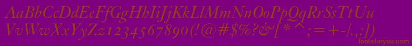 KisoscbtItalic Font – Brown Fonts on Purple Background