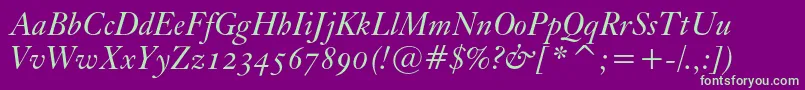 KisoscbtItalic Font – Green Fonts on Purple Background