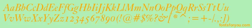 KisoscbtItalic Font – Orange Fonts on Green Background