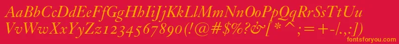 KisoscbtItalic Font – Orange Fonts on Red Background