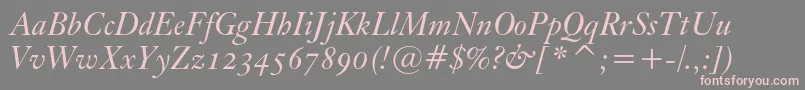 KisoscbtItalic Font – Pink Fonts on Gray Background