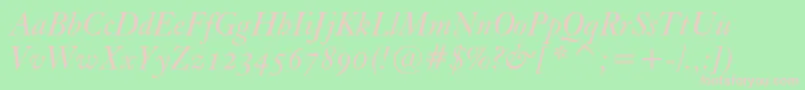 KisoscbtItalic Font – Pink Fonts on Green Background