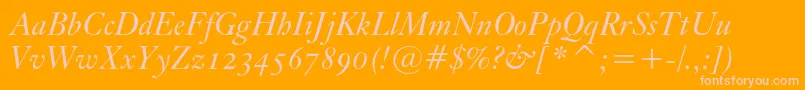 KisoscbtItalic Font – Pink Fonts on Orange Background